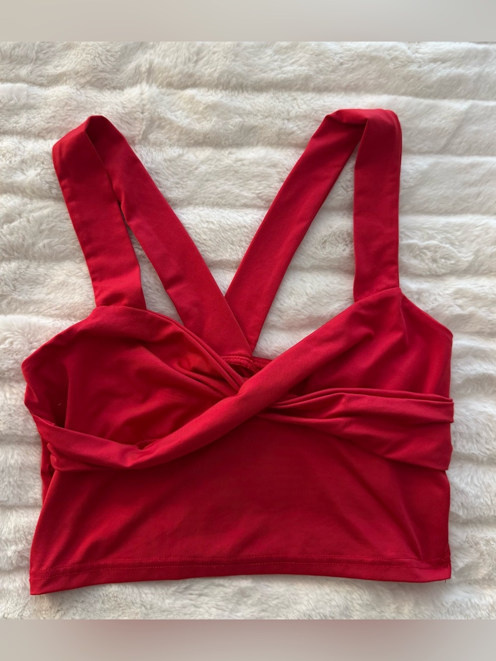 SHEIN Red Twist Front Crop Top